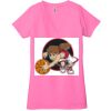 Ladies' Jersey Short-Sleeve Deep V-Neck T-Shirt Thumbnail