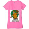 Ladies' Jersey Short-Sleeve Deep V-Neck T-Shirt Thumbnail