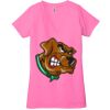 Ladies' Jersey Short-Sleeve Deep V-Neck T-Shirt Thumbnail