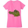 Ladies' Jersey Short-Sleeve Deep V-Neck T-Shirt Thumbnail