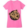 Ladies' Jersey Short-Sleeve Deep V-Neck T-Shirt Thumbnail