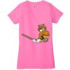 Ladies' Jersey Short-Sleeve Deep V-Neck T-Shirt Thumbnail