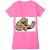 Ladies' Jersey Short-Sleeve Deep V-Neck T-Shirt Thumbnail