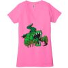 Ladies' Jersey Short-Sleeve Deep V-Neck T-Shirt Thumbnail