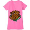 Ladies' Jersey Short-Sleeve Deep V-Neck T-Shirt Thumbnail