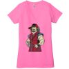 Ladies' Jersey Short-Sleeve Deep V-Neck T-Shirt Thumbnail