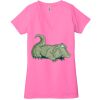 Ladies' Jersey Short-Sleeve Deep V-Neck T-Shirt Thumbnail