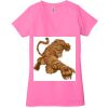Ladies' Jersey Short-Sleeve Deep V-Neck T-Shirt Thumbnail