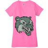 Ladies' Jersey Short-Sleeve Deep V-Neck T-Shirt Thumbnail