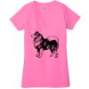 Ladies' Jersey Short-Sleeve Deep V-Neck T-Shirt Thumbnail