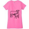 Ladies' Jersey Short-Sleeve Deep V-Neck T-Shirt Thumbnail