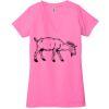 Ladies' Jersey Short-Sleeve Deep V-Neck T-Shirt Thumbnail