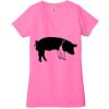 Ladies' Jersey Short-Sleeve Deep V-Neck T-Shirt Thumbnail