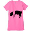 Ladies' Jersey Short-Sleeve Deep V-Neck T-Shirt Thumbnail