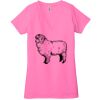 Ladies' Jersey Short-Sleeve Deep V-Neck T-Shirt Thumbnail