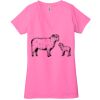 Ladies' Jersey Short-Sleeve Deep V-Neck T-Shirt Thumbnail