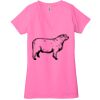 Ladies' Jersey Short-Sleeve Deep V-Neck T-Shirt Thumbnail