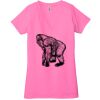 Ladies' Jersey Short-Sleeve Deep V-Neck T-Shirt Thumbnail