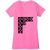 Ladies' Jersey Short-Sleeve Deep V-Neck T-Shirt Thumbnail