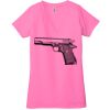 Ladies' Jersey Short-Sleeve Deep V-Neck T-Shirt Thumbnail
