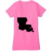 Ladies' Jersey Short-Sleeve Deep V-Neck T-Shirt Thumbnail