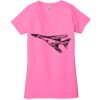 Ladies' Jersey Short-Sleeve Deep V-Neck T-Shirt Thumbnail