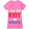 Ladies' Jersey Short-Sleeve Deep V-Neck T-Shirt Thumbnail