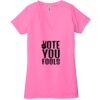 Ladies' Jersey Short-Sleeve Deep V-Neck T-Shirt Thumbnail