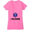Ladies' Jersey Short-Sleeve Deep V-Neck T-Shirt Thumbnail