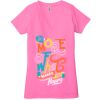 Ladies' Jersey Short-Sleeve Deep V-Neck T-Shirt Thumbnail