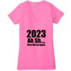 Ladies' Jersey Short-Sleeve Deep V-Neck T-Shirt Thumbnail