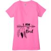 Ladies' Jersey Short-Sleeve Deep V-Neck T-Shirt Thumbnail