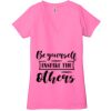 Ladies' Jersey Short-Sleeve Deep V-Neck T-Shirt Thumbnail