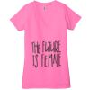 Ladies' Jersey Short-Sleeve Deep V-Neck T-Shirt Thumbnail