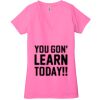 Ladies' Jersey Short-Sleeve Deep V-Neck T-Shirt Thumbnail