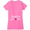 Ladies' Jersey Short-Sleeve Deep V-Neck T-Shirt Thumbnail