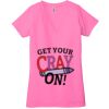 Ladies' Jersey Short-Sleeve Deep V-Neck T-Shirt Thumbnail