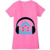 Ladies' Jersey Short-Sleeve Deep V-Neck T-Shirt Thumbnail