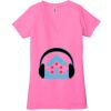 Ladies' Jersey Short-Sleeve Deep V-Neck T-Shirt Thumbnail