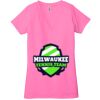 Ladies' Jersey Short-Sleeve Deep V-Neck T-Shirt Thumbnail