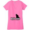 Ladies' Jersey Short-Sleeve Deep V-Neck T-Shirt Thumbnail