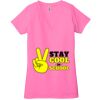 Ladies' Jersey Short-Sleeve Deep V-Neck T-Shirt Thumbnail