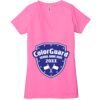 Ladies' Jersey Short-Sleeve Deep V-Neck T-Shirt Thumbnail