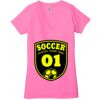 Ladies' Jersey Short-Sleeve Deep V-Neck T-Shirt Thumbnail