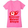 Ladies' Jersey Short-Sleeve Deep V-Neck T-Shirt Thumbnail