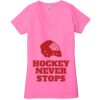 Ladies' Jersey Short-Sleeve Deep V-Neck T-Shirt Thumbnail