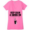 Ladies' Jersey Short-Sleeve Deep V-Neck T-Shirt Thumbnail