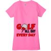 Ladies' Jersey Short-Sleeve Deep V-Neck T-Shirt Thumbnail
