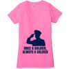Ladies' Jersey Short-Sleeve Deep V-Neck T-Shirt Thumbnail